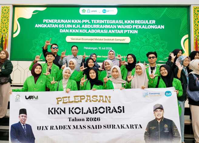 LPPM Lepas 12 Mahasiswa KKN Kolaborasi Antar PTKIN di UIN GusDur Pekalongan