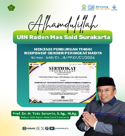 UIN RADEN MAS SAID RAIH PENGHARGAAN PERGURUAN TINGGI RESPONSIF GENDER